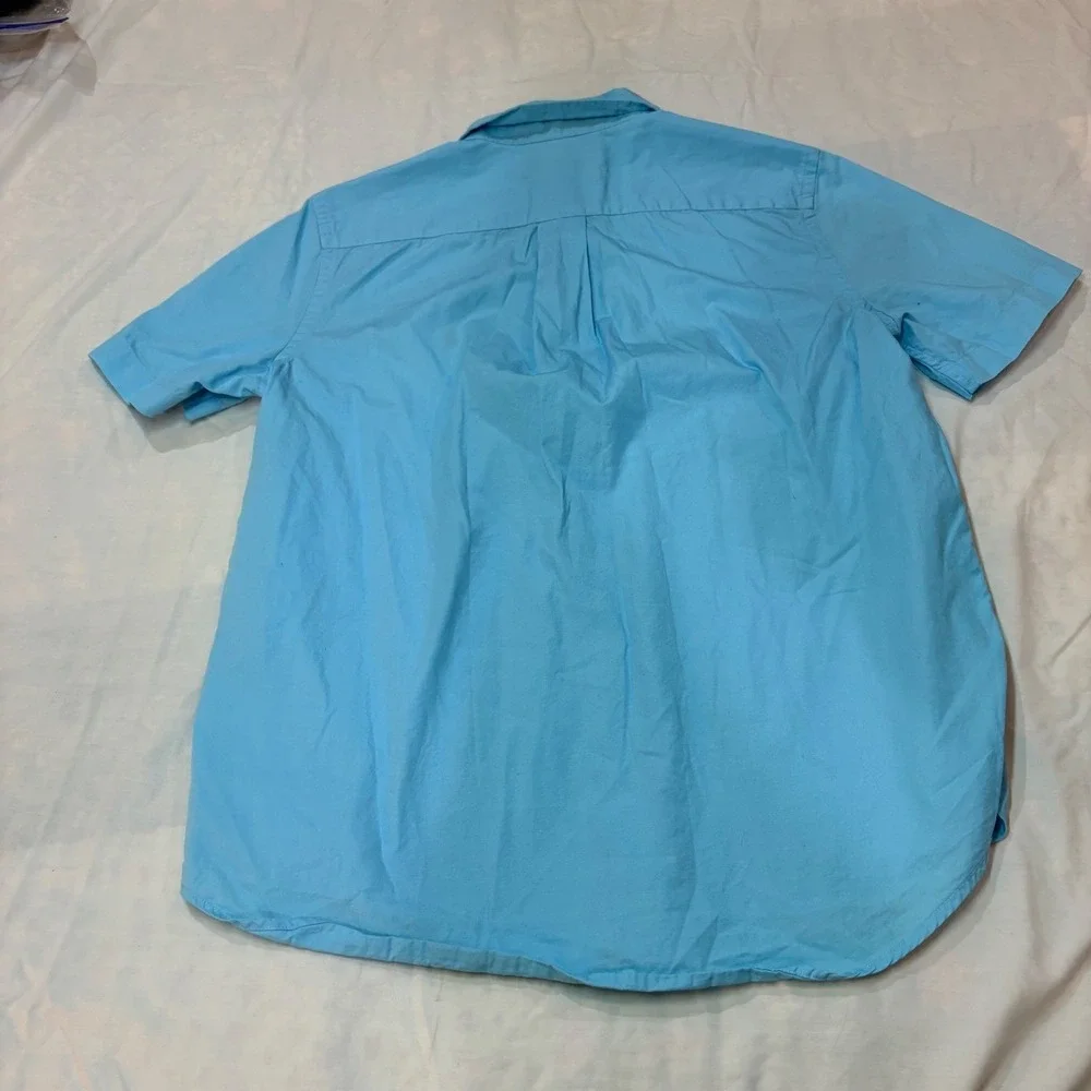 Ralph Lauren Kids Boys‎ Turquoise Blue Short Sleeve Button Down Shirt Sz L 14-16